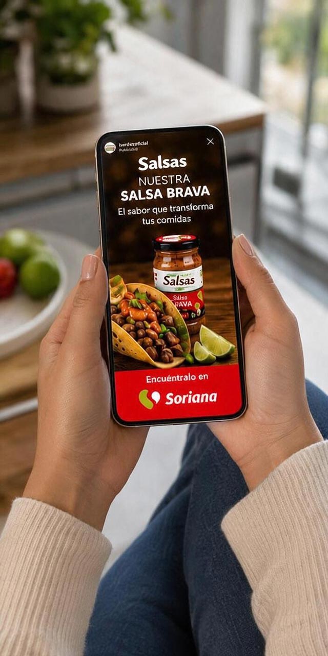Story de TikTok con anuncio de Herdez Salsa Brava